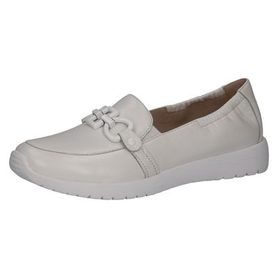 Mocassini Donna in Pelle Nappa Bianco, Plantare Estraibile, CAPRICE - 24708