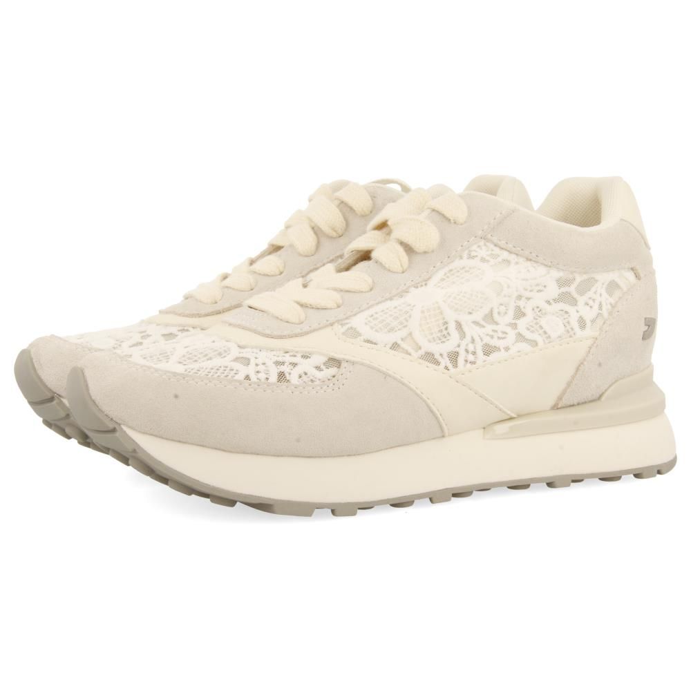 Sneakers Donna Bianche con Pizzo, Zeppa Media interna, GIOSEPPO - 75487