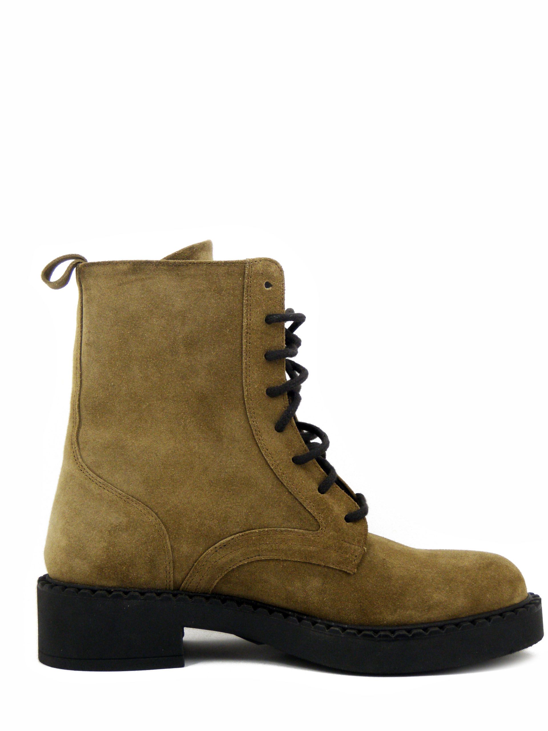 Stivaletti Anfibi Donna in Pelle Camoscio Beige, OSVALDO PERICOLI - STIVANF