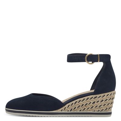 Espadrillas Donna in Pelle Camoscio Blu, Zeppa Media 6 cm, TAMARIS - 22309 Espadrillas Donna in Pelle Camoscio Blu, Zeppa Media 6 cm, TAMARIS - 22309