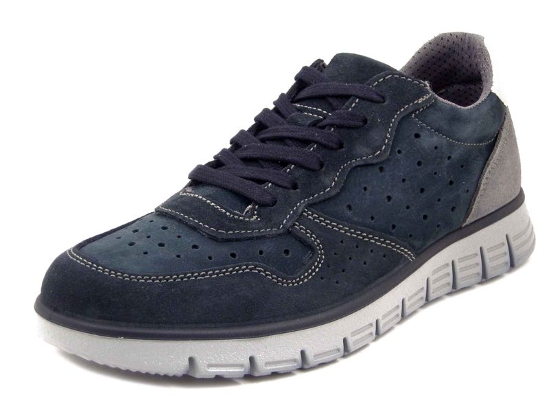 Sneakers Uomo in Pelle Camoscio Blu, Sottopiede Estraibile, IMAC - 751830