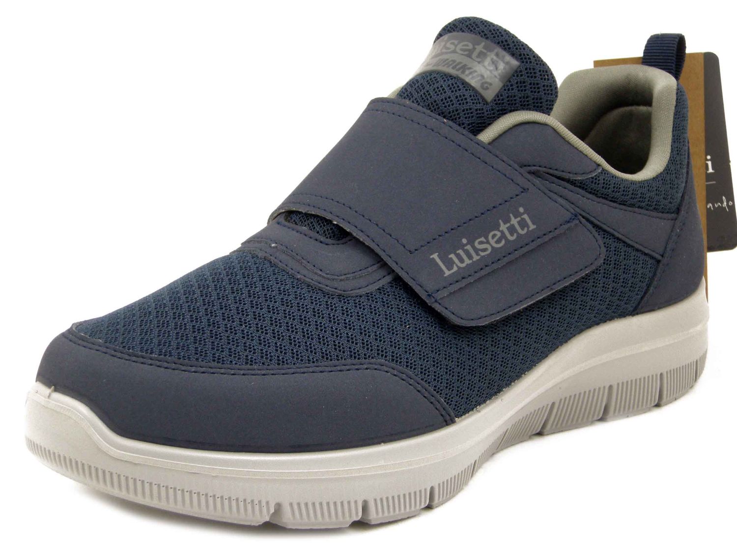 Sneakers Scarpe Uomo in Tessuto Blu con Strap, Plantare Estraibile, Luisetti - 31104