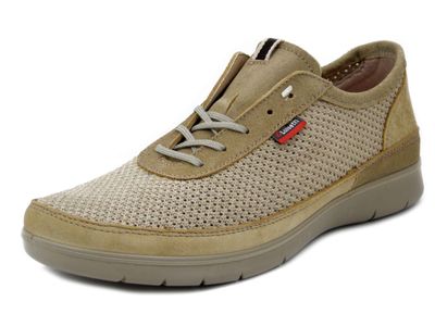 Scarpe Uomo Estive in Pelle e Tessuto Intrecciato Beige, Plantare Estraibile, Luisetti - 38501