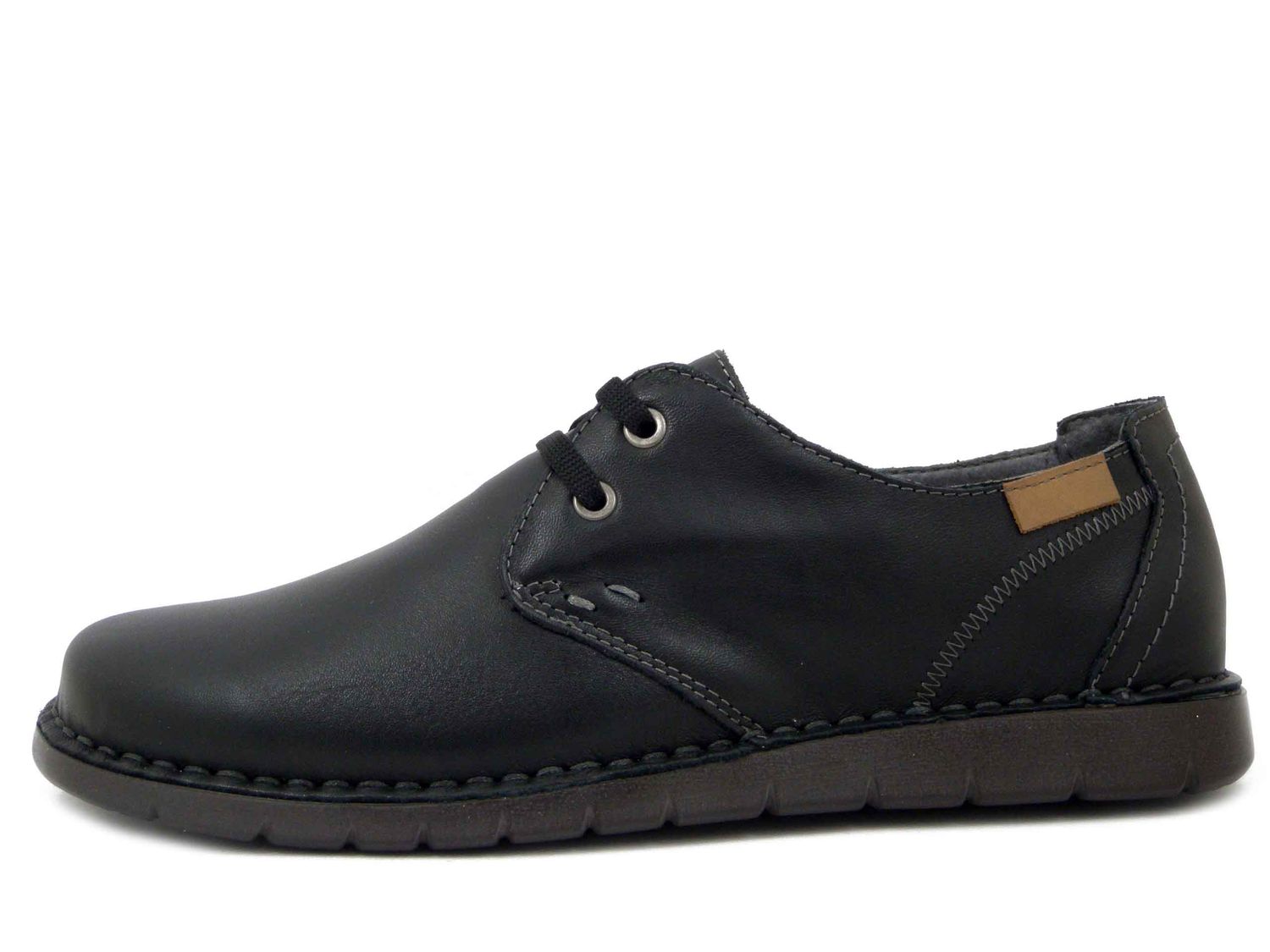 Scarpe Uomo Estive in Pelle Nero, Pianta Larga, Walk in The City - 32841