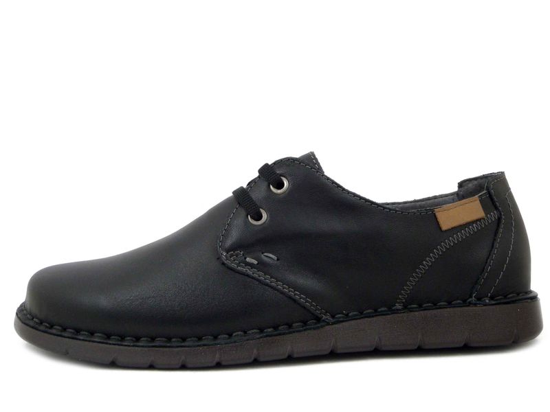 Scarpe Uomo Estive in Pelle Nero, Pianta Larga, Walk in The City - 32841