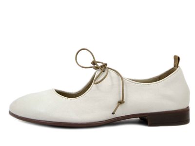 Ballerine Donna in Pelle Bianco Panna, Tacco Basso, Osvaldo Pericoli - BRISTOL58