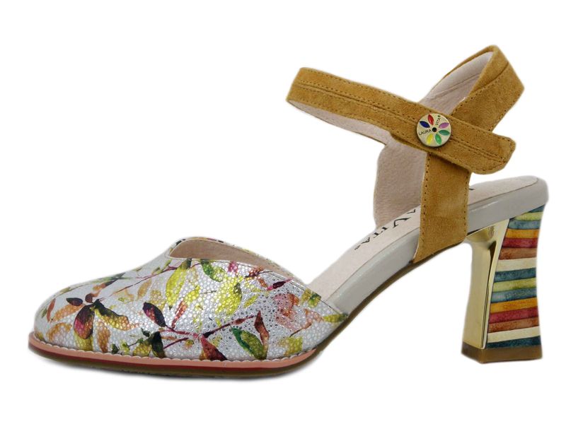 Scarpe Donna Decolleté Aperte in Pelle Multicolore, Tacco Medio 7 cm, LAURA VITA - SABINAO04