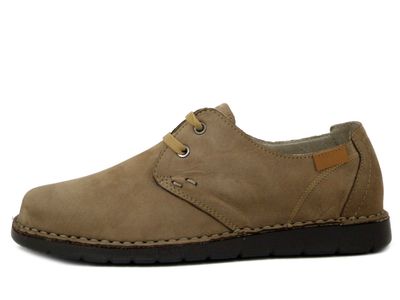 Scarpe Uomo Estive in Pelle Nabuk Marrone, Pianta Larga, Walk in The City - 32841
