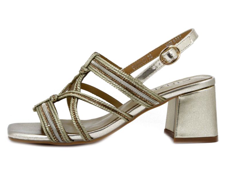 Sandali Donna Oro, Tacco Medio 6 cm, CINZIA SOFT - 2022