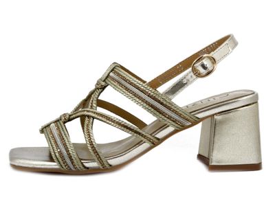 Sandali Donna Oro, Tacco Medio 6 cm, CINZIA SOFT - 2022