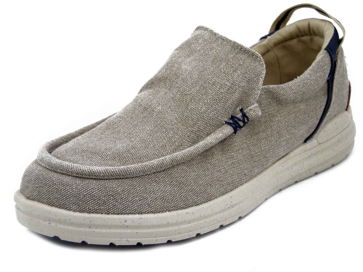 Mocassini Slipon Estivi Uomo in Tessuto Beige, Plantare Estraibile, Lumberjack - 9302