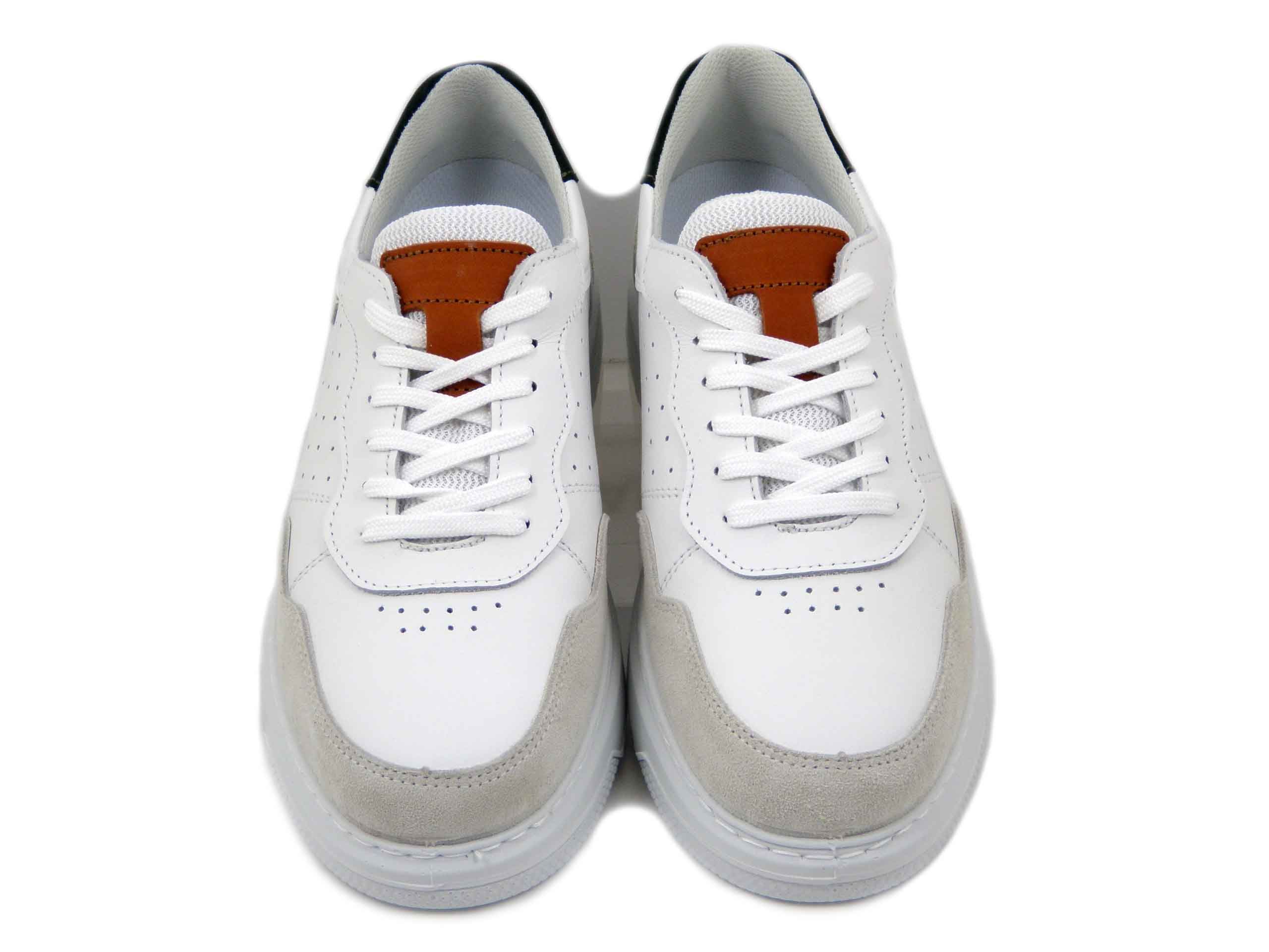 Sneakers Uomo in Pelle Bianco, Plantare Estraibile, LUISETTI - 39002