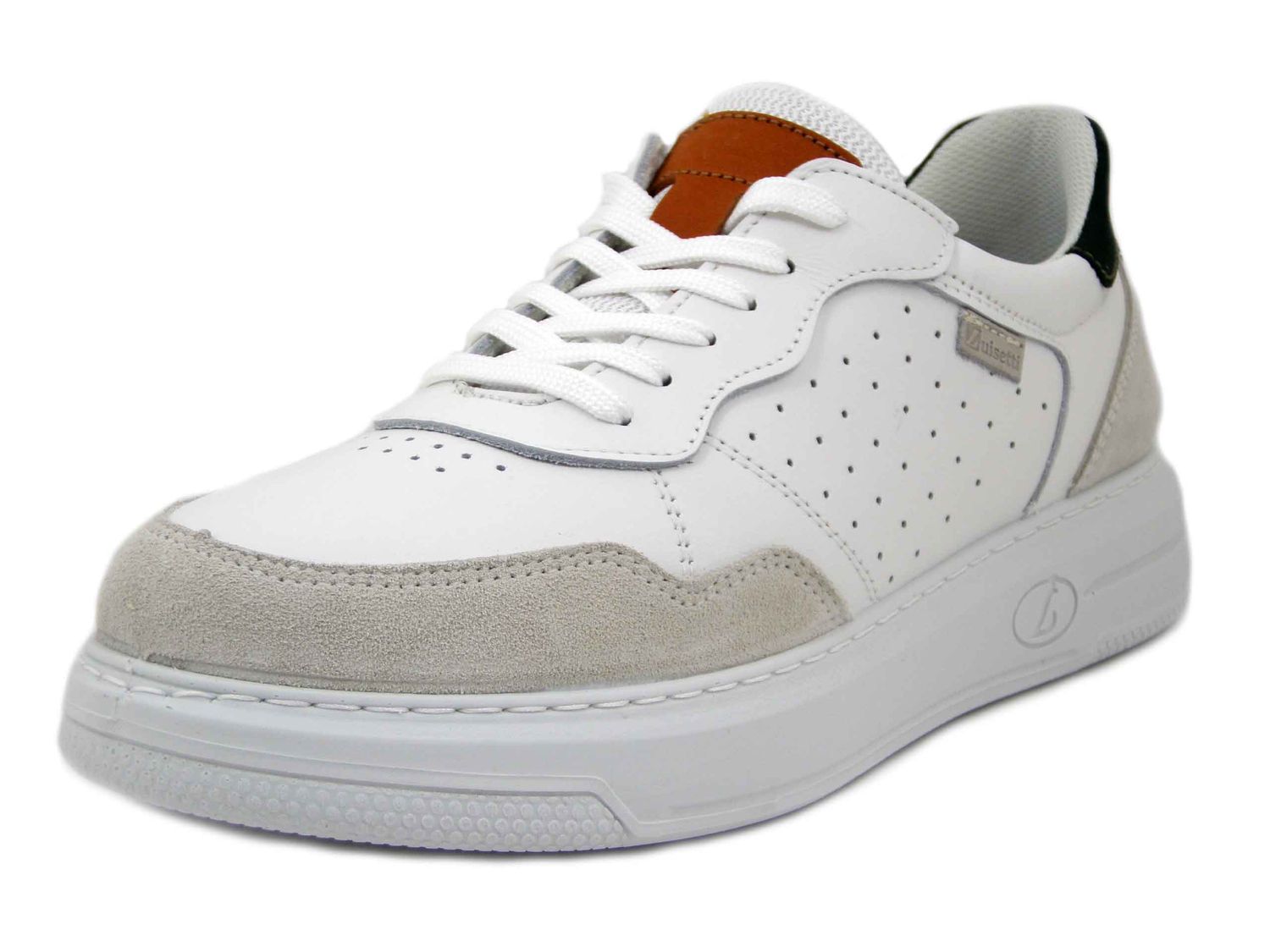 Sneakers Uomo in Pelle Bianco, Plantare Estraibile, LUISETTI - 39002