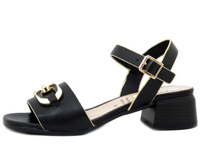 Sandali Donna in Pelle Nero, Tacco Basso 4 cm, Osvaldo Pericoli - 30288