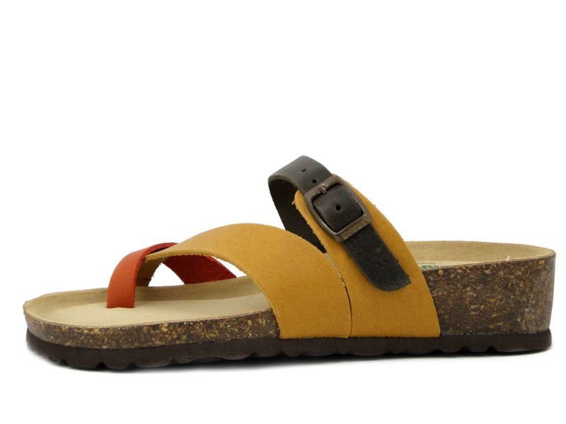 Sandali Donna Infradito in Pelle Multicolore, Zeppa Bassa, BIONATURA - 12A456M2502