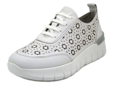 Sneakers Donna in Pelle Bianco, Plantare Estraibile, CINZIA SOFT - 722882
