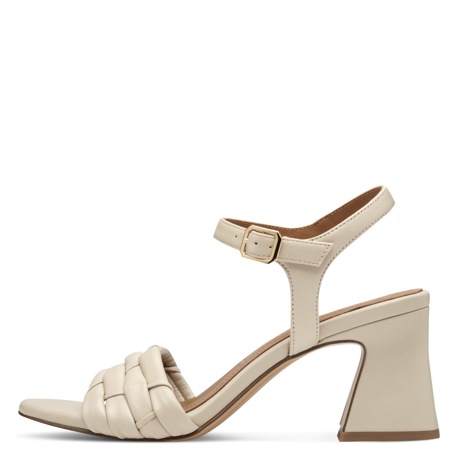 Sandali Donna in Pelle Beige, Tacco Medio 7 cm, TAMARIS - 28005