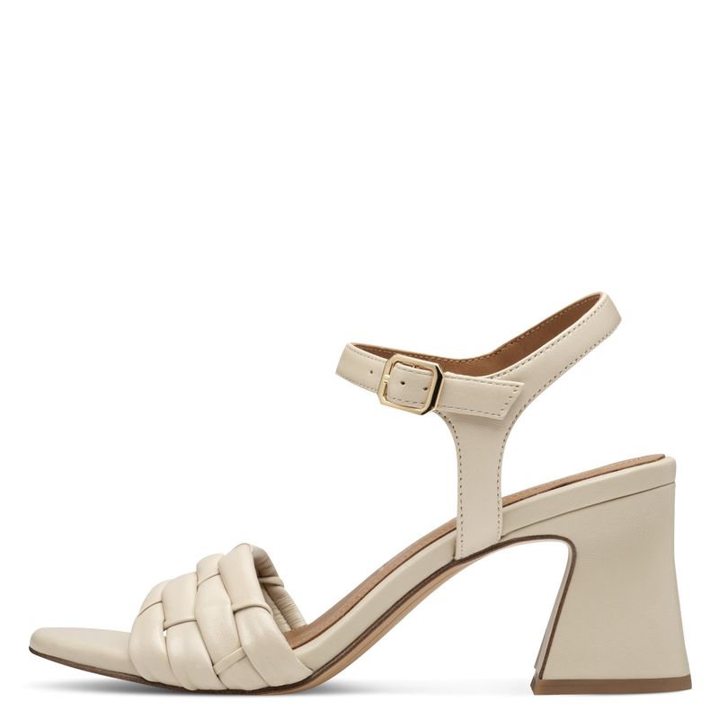 Sandali Donna in Pelle Beige, Tacco Medio 7 cm, TAMARIS - 28005