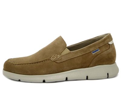 Mocassini Uomo in Pelle Camoscio Beige, Plantare Estraibile, Himalaya - 3126