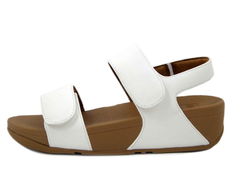 Sandali Donna in Pelle Bianco con Strap, Zeppa Bassa, FITFLOP - FV8194