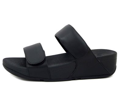 Sandali Ciabatte Donna in Pelle Nero con Strap, Zeppa Bassa, FITFLOP - FV6090