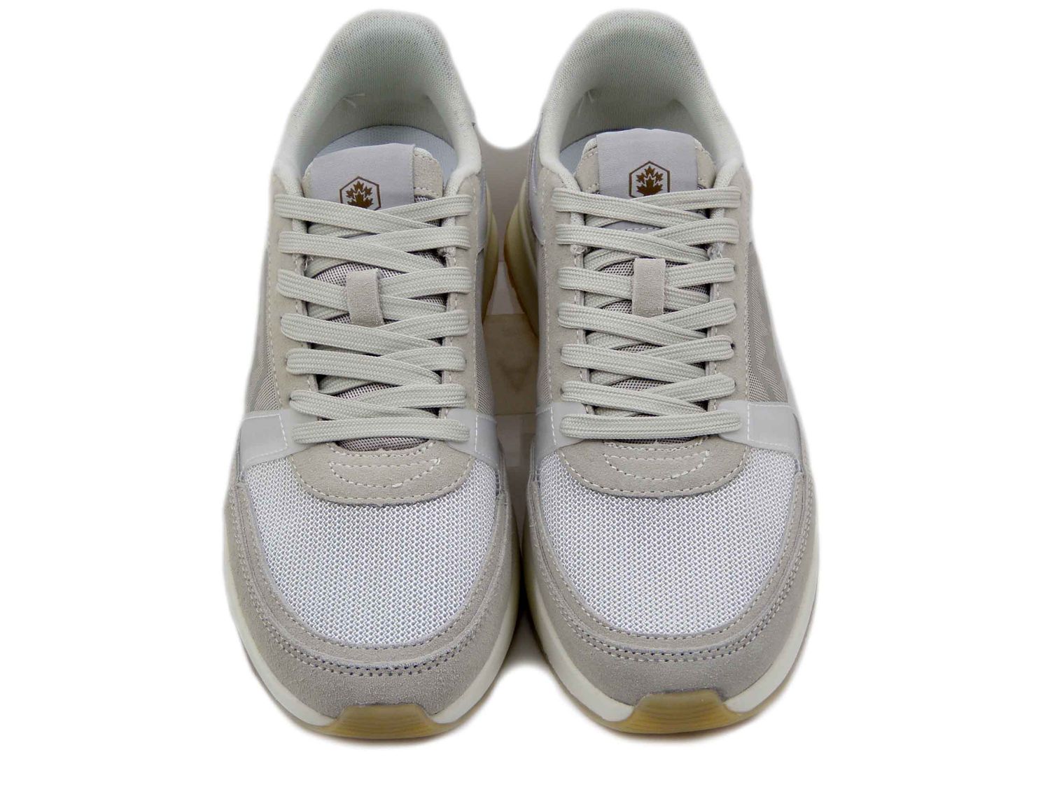 Sneakers Uomo in Pelle e Tessuto Bianco, Plantare Memory Estraibile, Lumberjack - 2912