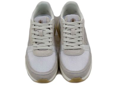 Sneakers Uomo in Pelle e Tessuto Bianco, Plantare Memory Estraibile, Lumberjack - 2912