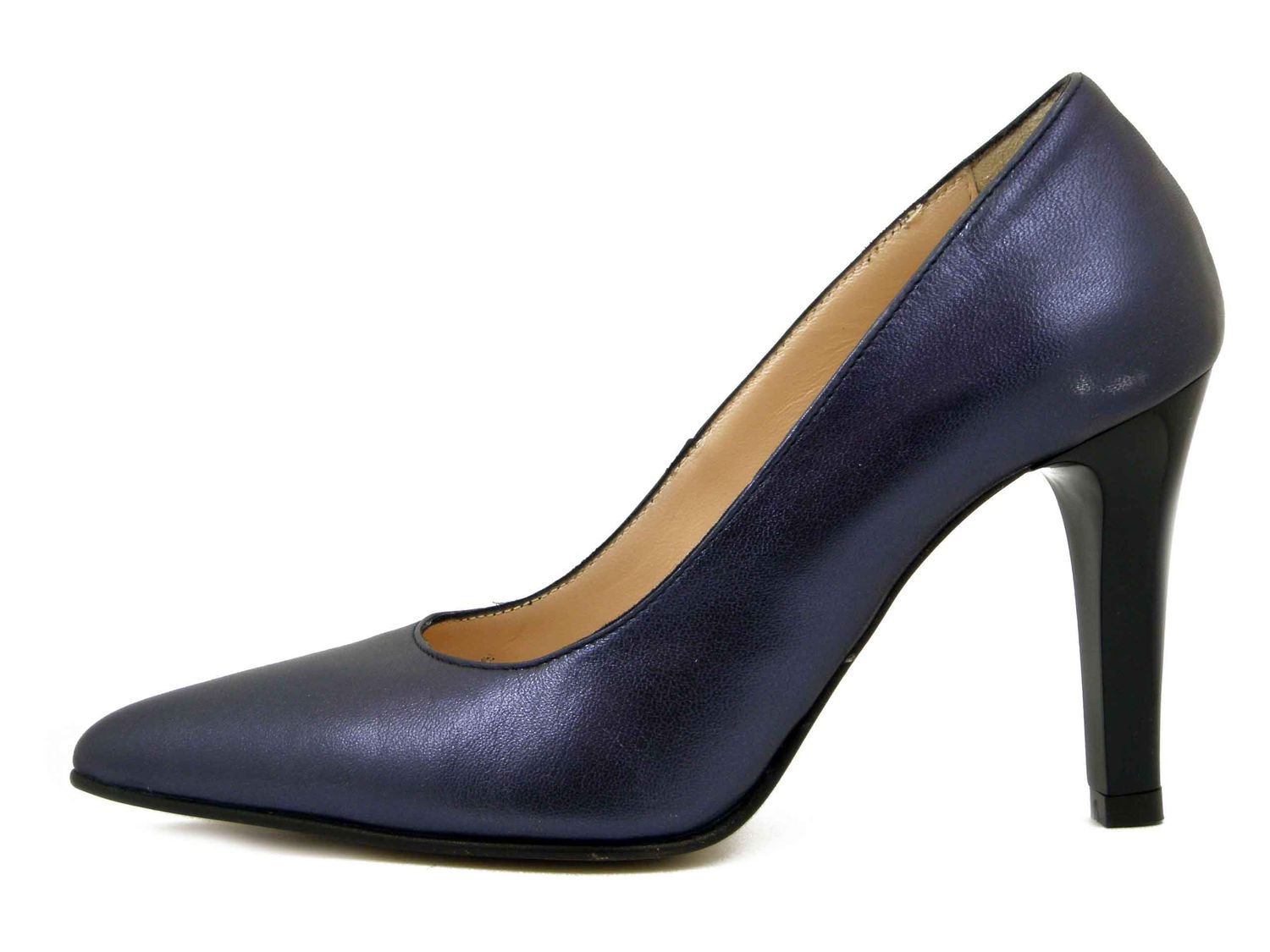Scarpe Donna Decolleté in Pelle Nappa Blu, Tacco Alto 9 cm, Vernissage di Soffice Sogno - 23620