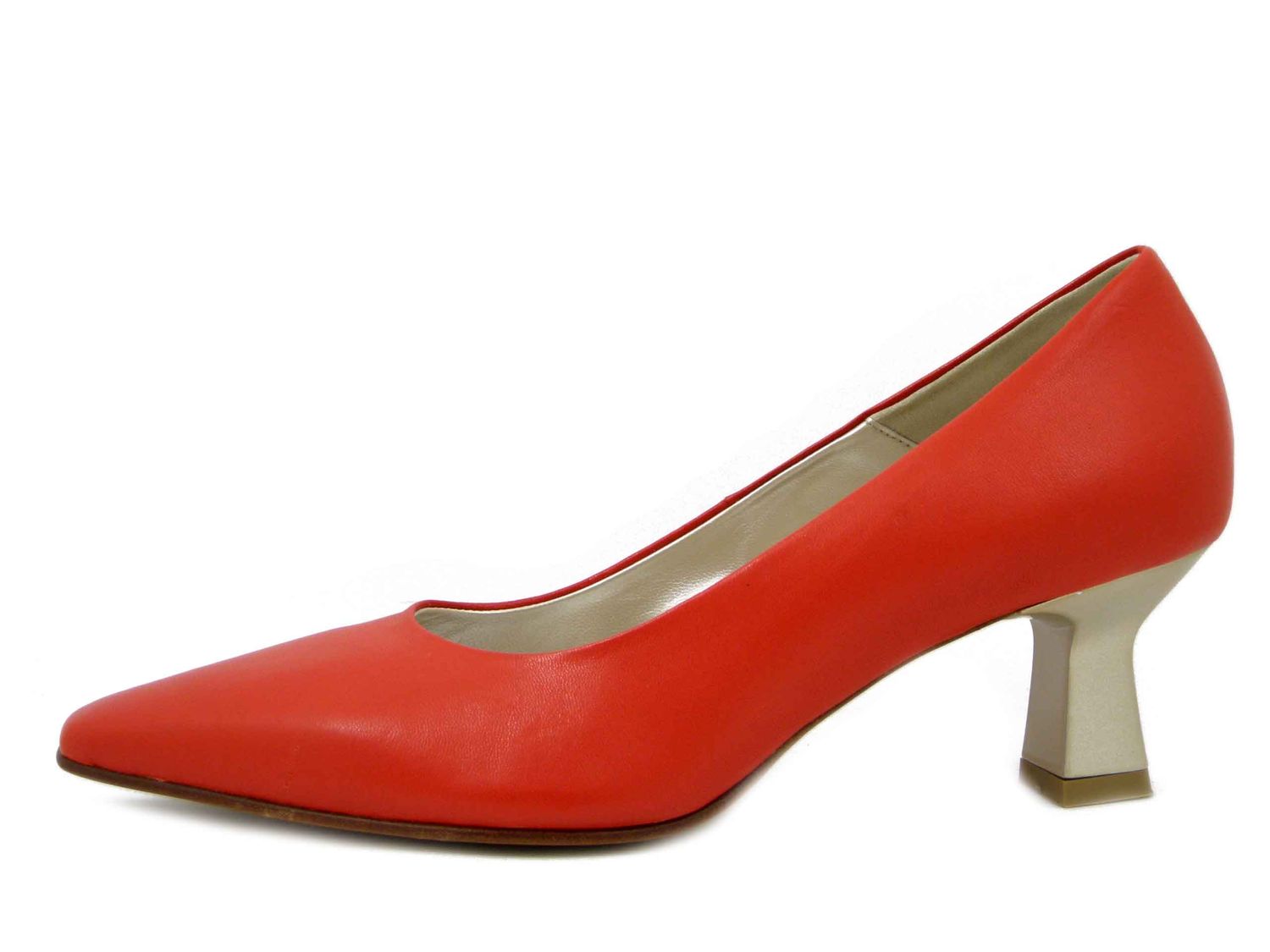 Scarpe Donna Decolleté in Pelle Rosso, Tacco Medio 5 cm, Vernissage di Soffice Sogno - 23560