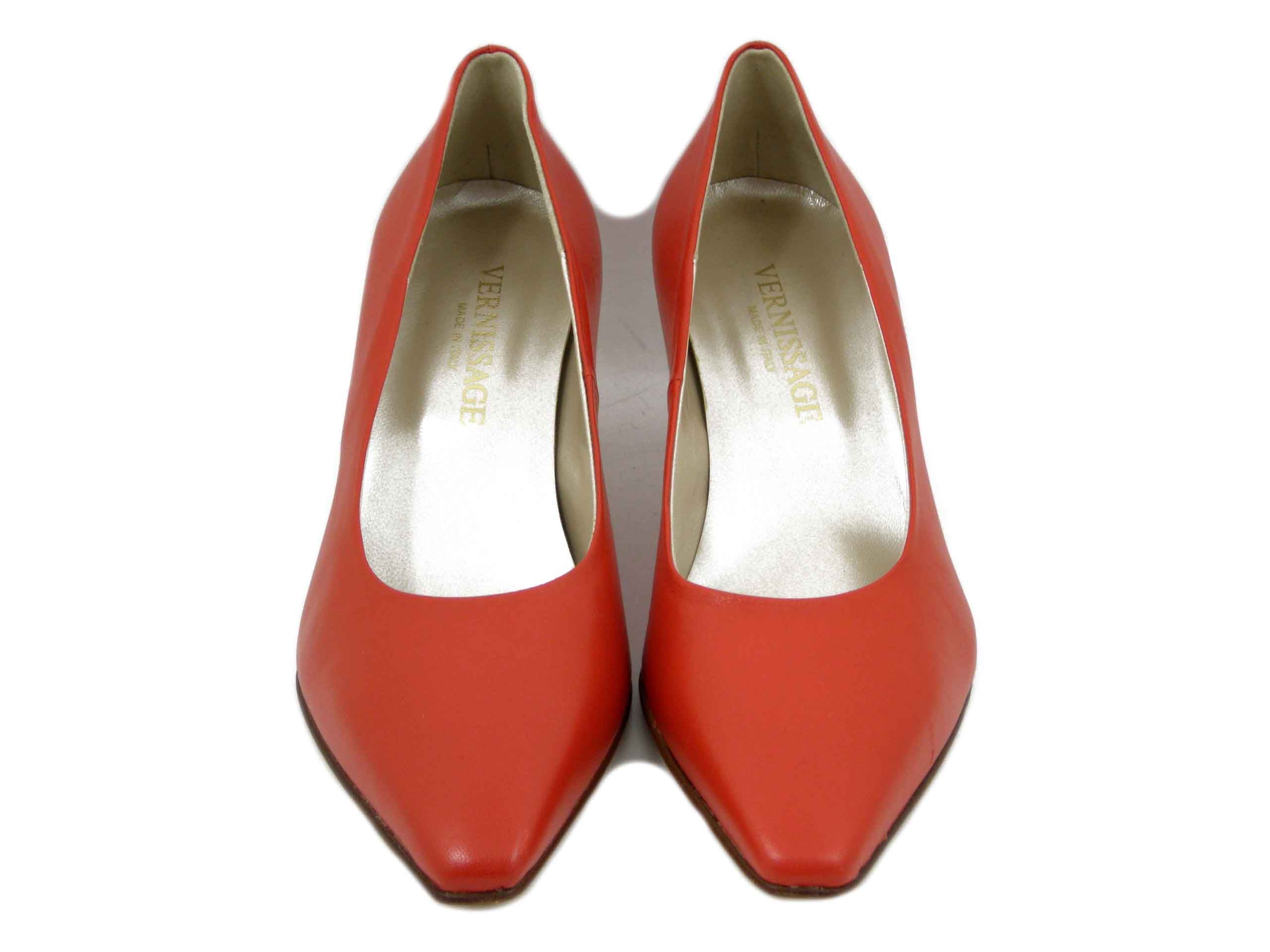 Scarpe Donna Decolleté in Pelle Rosso, Tacco Medio 5 cm, Vernissage di Soffice Sogno - 23560