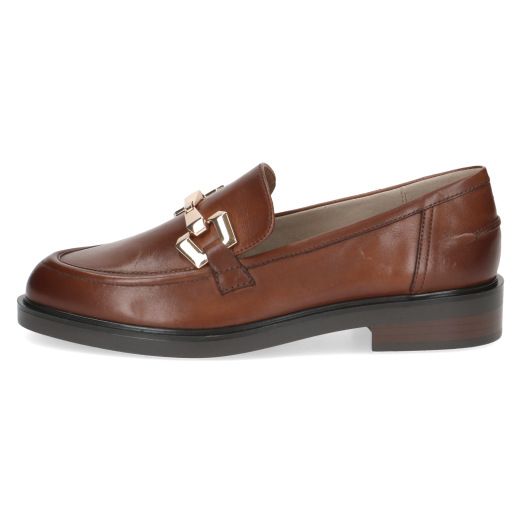 Mocassini Donna in Pelle Marrone Cuoio, Tacco Basso 3 cm, CAPRICE - 24200