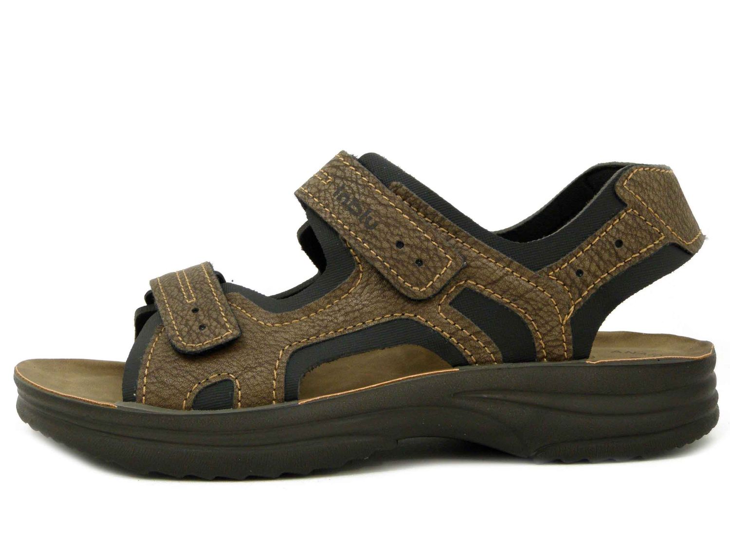 Sandali Uomo in Eco Pelle Marrone con Doppio Strap, Inblu - RY29