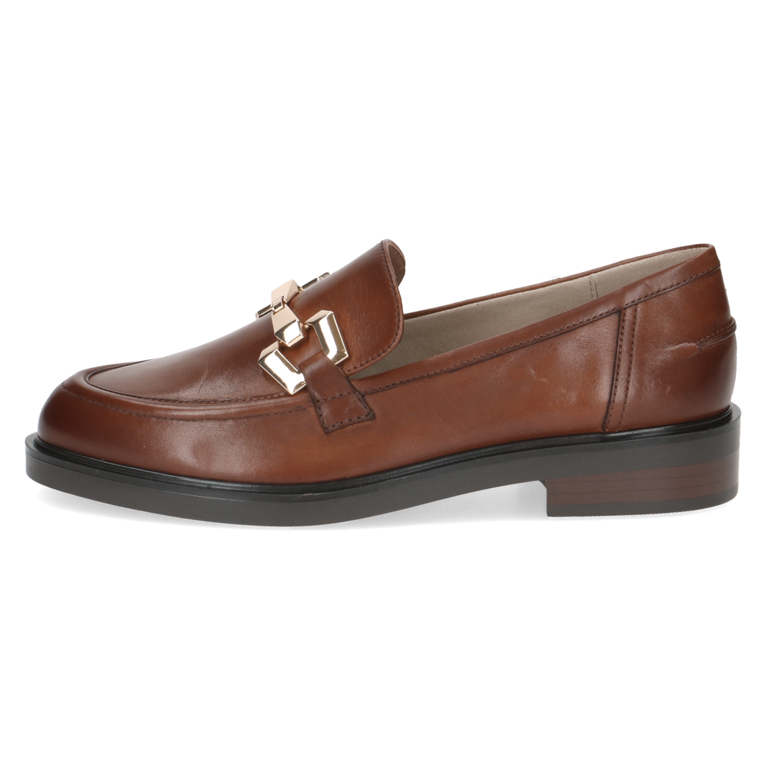 Mocassini Donna in Pelle Marrone Cuoio, Tacco Basso 3 cm, CAPRICE - 24200