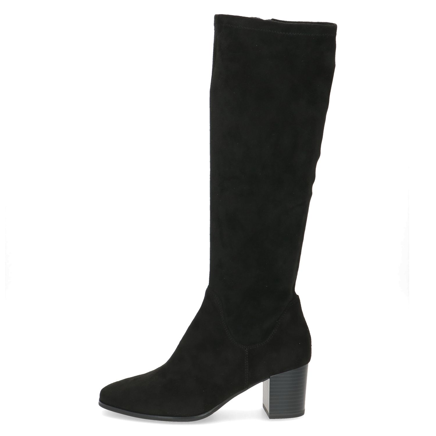 Stivali Donna Elasticizzati in Tessuto Nero, Tacco Medio 6 cm, CAPRICE - 25503