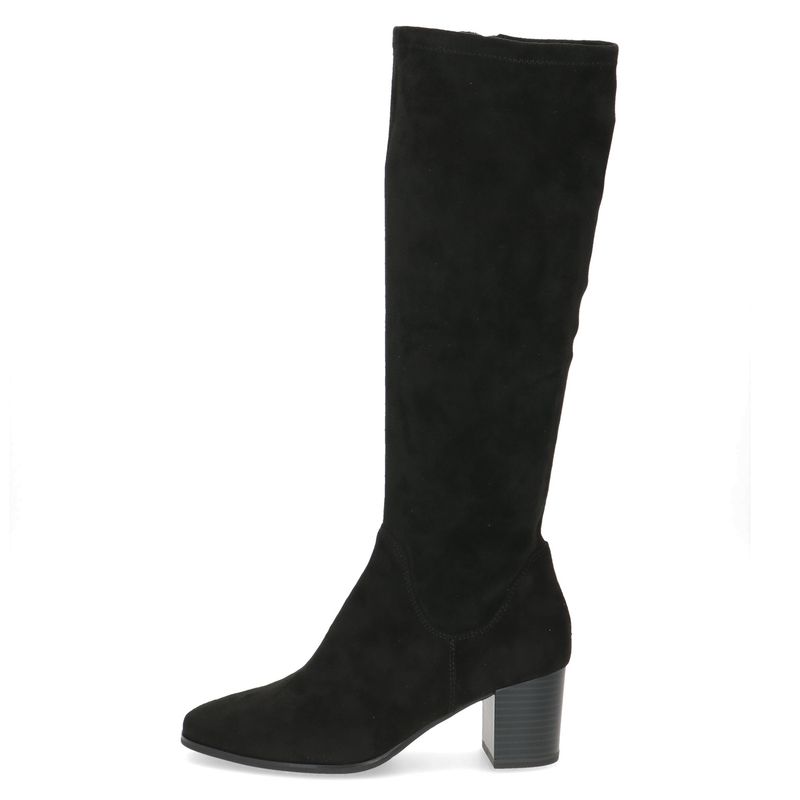 Stivali Donna Elasticizzati in Tessuto Nero, Tacco Medio 6 cm, CAPRICE - 25503