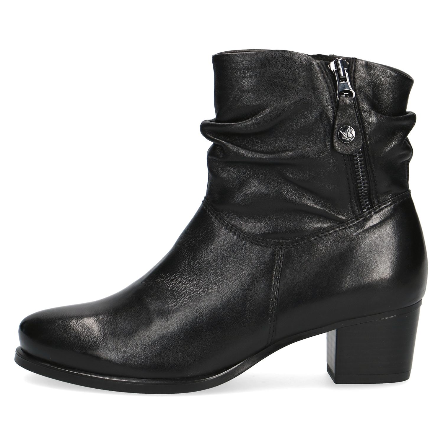 Stivaletti Donna in Pelle Nappa Nero, Tacco Medio 5 cm, CAPRICE - 25348