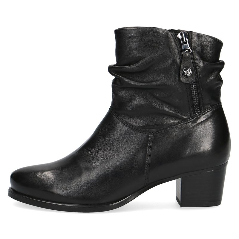 Stivaletti Donna in Pelle Nappa Nero, Tacco Medio 5 cm, CAPRICE - 25348