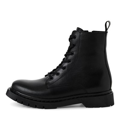 Anfibi Stivaletti Donna in Pelle Nero con Cerniera, Suola Antiscivolo, Tamaris - 25269