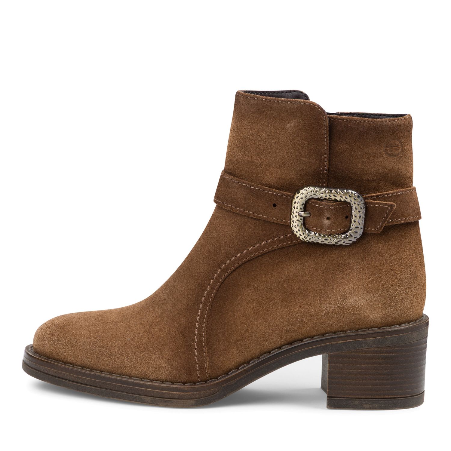 Stivaletti Donna in Pelle Camoscio Marrone, Tacco Medio 5 cm, Tamaris - 25304
