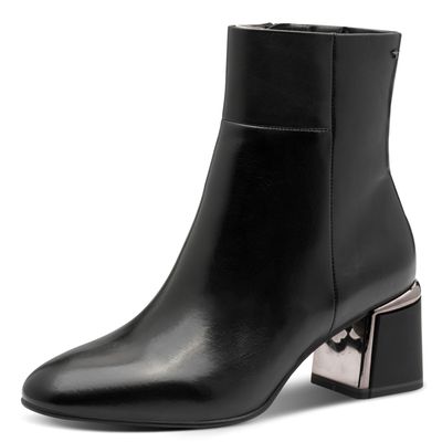 Stivaletti Donna in Pelle Nero, Tacco Medio 6 cm, Tamaris - 25341 Stivaletti Donna in Pelle Nero, Tacco Medio 6 cm, Tamaris - 25341