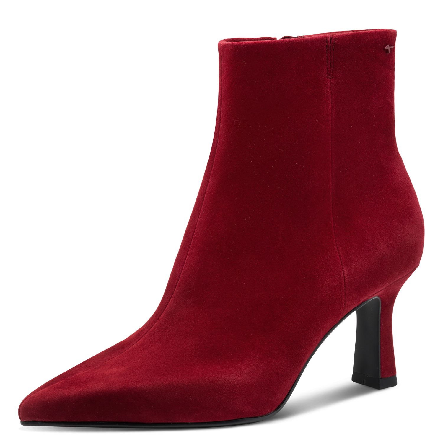 Stivaletti Donna in Pelle Camoscio Rosso, Tacco Medio 7 cm, Tamaris - 25358R