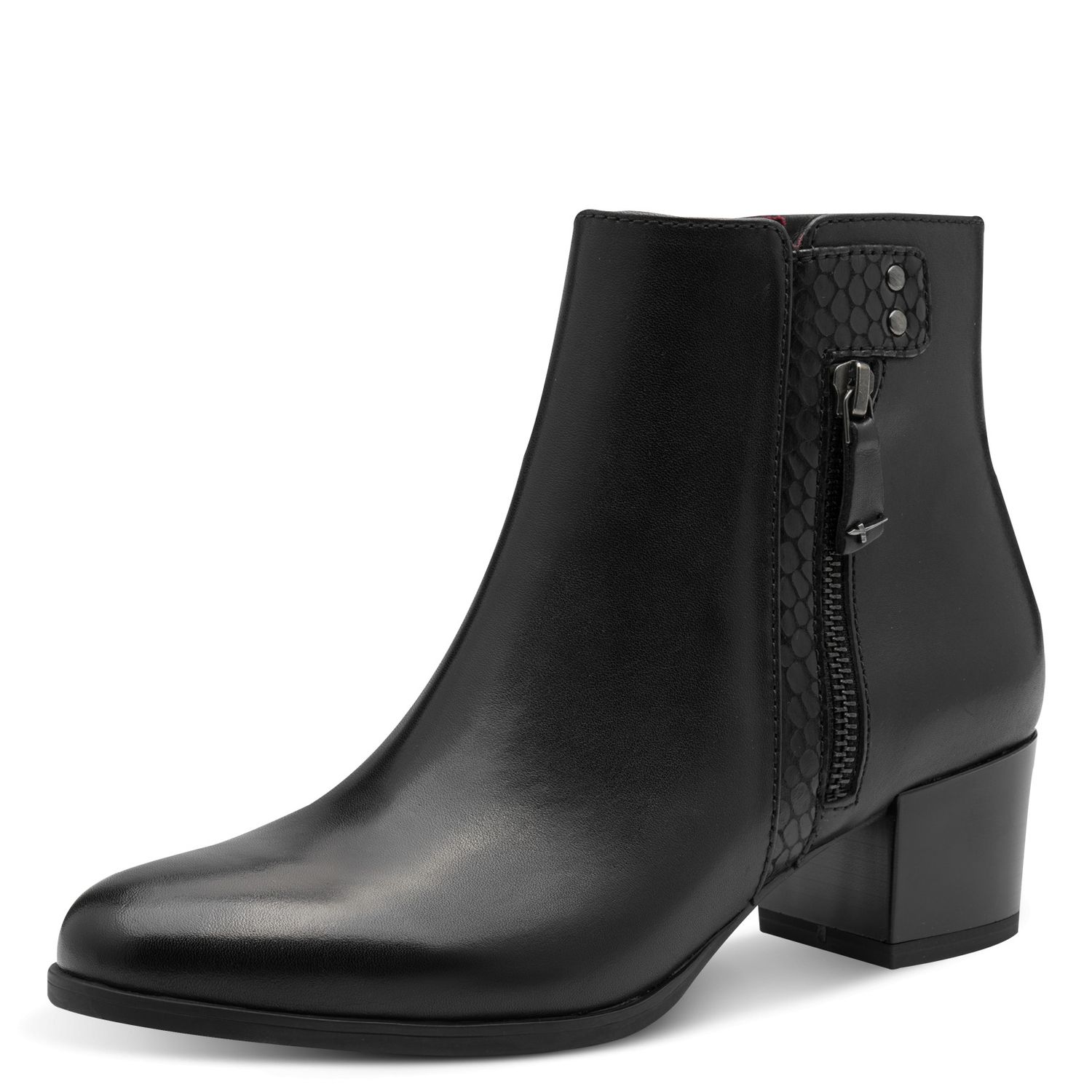 Stivaletti Donna in Pelle Nero, Tacco Medio 5 cm, Tamaris - 25367