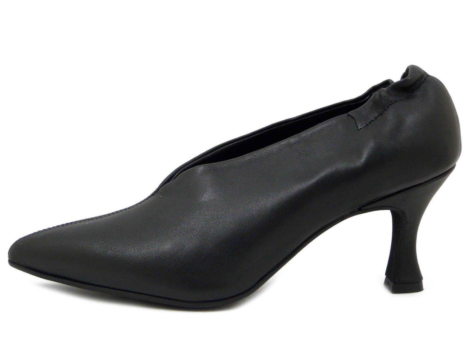 Decollete in Pelle Nappa Nero, Tacco Medio 7 cm, Pianta Comoda, Made in Italy, Osvaldo Pericoli - 48520