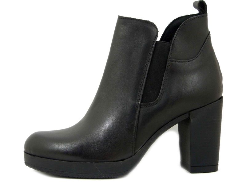 Tronchetti Donna in Pelle Nero, Tacco Alto e Plateau, Made in Italy - 12NE Tronchetti Donna in Pelle Nero, Tacco Alto e Plateau, Made in Italy - 12NE