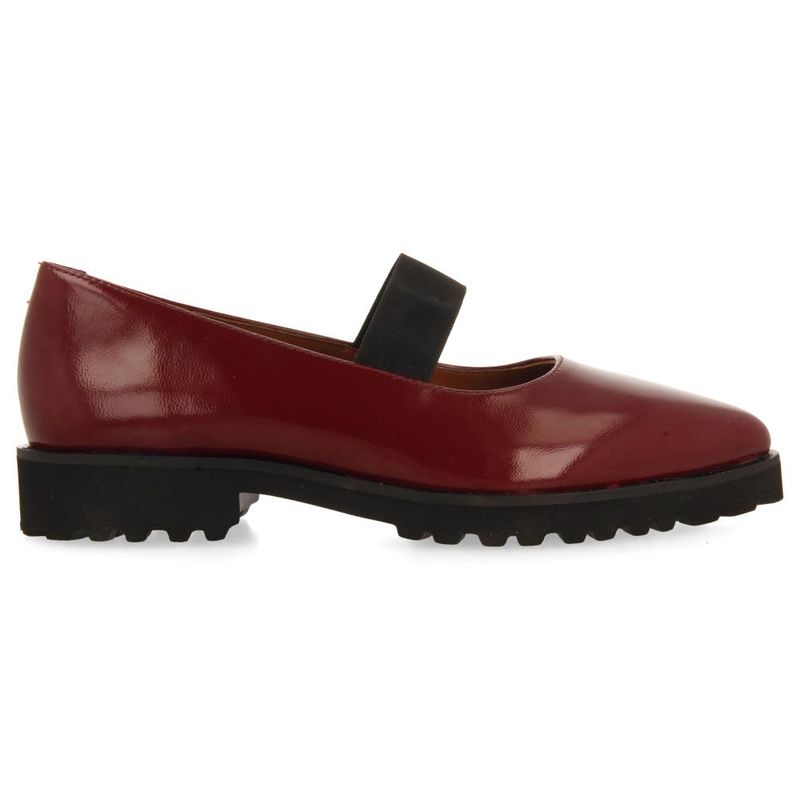 Ballerine Donna in Pelle Lucida Rosso Bordeaux, Tacco Basso, GIOSEPPO - 73829