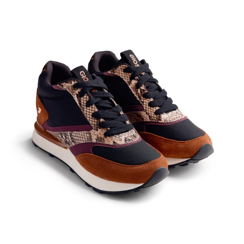 Sneakers Donna in Pelle e Tessuto Multicolore, Zeppa Interna, GIOSEPPO - 76490