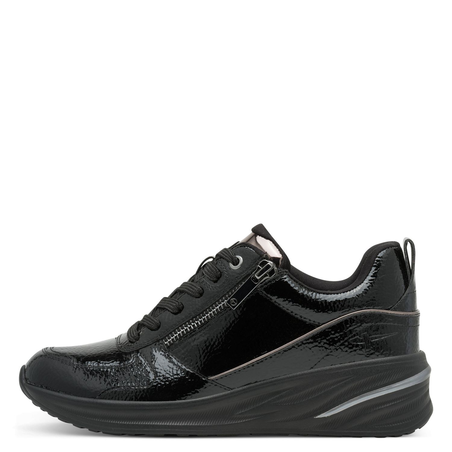 Sneakers Donna Vegan in Vernice Nero, Plantare Estraibile, TAMARIS - 23754