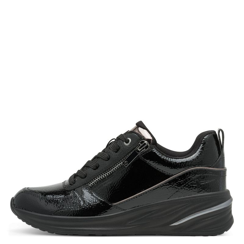 Sneakers Donna Vegan in Vernice Nero, Plantare Estraibile, TAMARIS - 23754 Sneakers Donna Vegan in Vernice Nero, Plantare Estraibile, TAMARIS - 23754