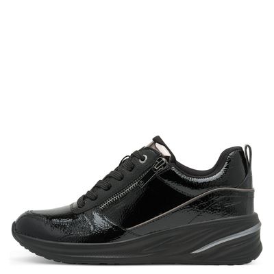 Sneakers Donna Vegan in Vernice Nero, Plantare Estraibile, TAMARIS - 23754 Sneakers Donna Vegan in Vernice Nero, Plantare Estraibile, TAMARIS - 23754