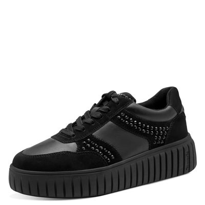 Sneakers Donna in Pelle Nero con Strass, Plantare Estraibile, TAMARIS - 23776